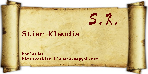 Stier Klaudia névjegykártya